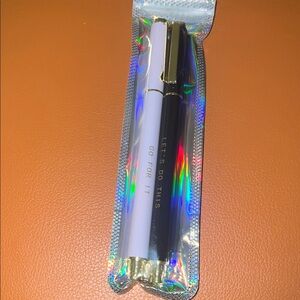 Black and White Pens with Gold Accents